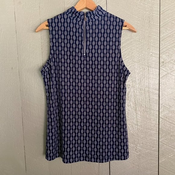 Chain Link Navy Blue Blouse - Picture 5 of 7